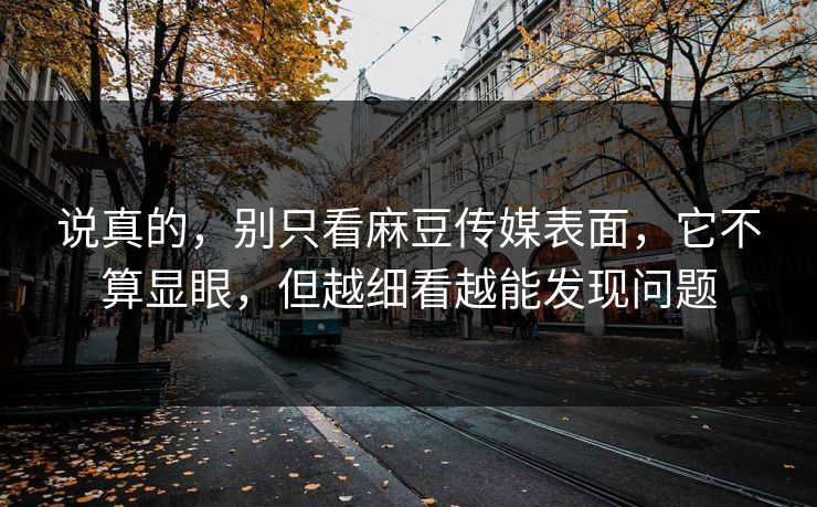 说真的,别只看麻豆传媒表面,它不算显眼,但越细看越能发现问题 第1张 说真的,别只看麻豆传媒表面,它不算显眼,但越细看越能发现问题 第1张