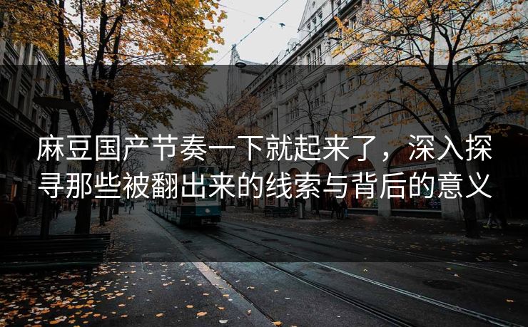 麻豆国产节奏一下就起来了，深入探寻那些被翻出来的线索与背后的意义  第1张