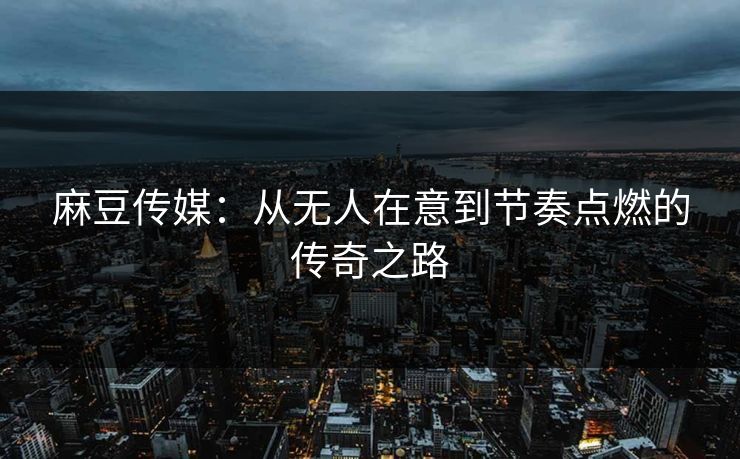 麻豆传媒：从无人在意到节奏点燃的传奇之路  第1张
